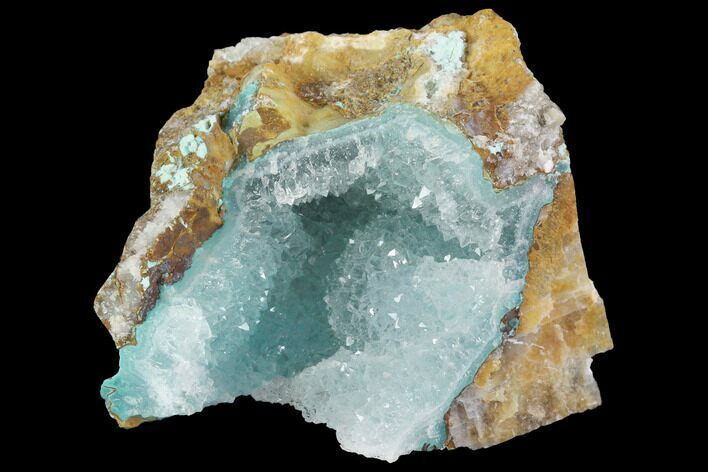 Quartz on Chrysocolla & Calcite - Peru #98098